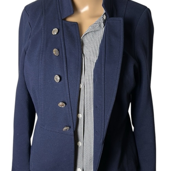 Blazer women 14 P, open front,peplum,button,cropped, steampunk,academia, career - Picture 3 of 12